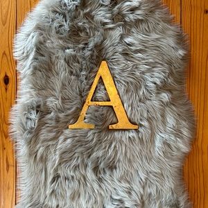 Anthropologie Wall Art Gold Flecked Letter A